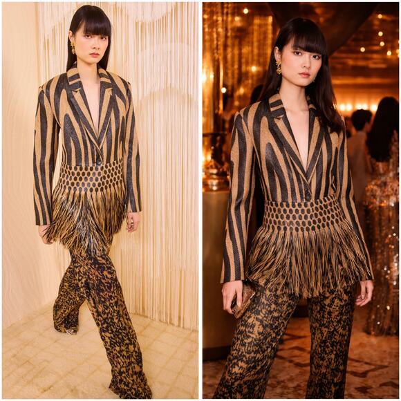 Ulla Johnson Jackets & Blazers - Ulla Johnson Priya Fringe Printed Blazer – Current Season – Medium